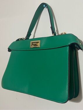 Green Structured Top-Handle & Crossbody Purse